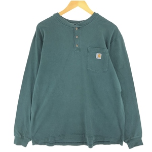 古着 カーハート Carhartt ORIGINAL FIT ヘンリーネック ロングTシャツ ロンT メンズL相当 /eaa432285