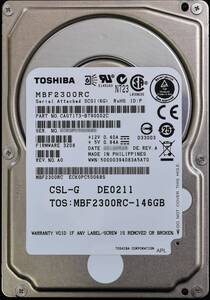 (国内発送) TOSHIBA MBF2300RC SAS 2.5インチ HDD ディスク容量 300GB 使用時間 33100H 初期化済 中古品 (管:ESAS19 x2s