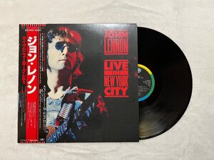 中古レコード　ジョン・レノン / ライヴ IN ニューヨーク・シティ　※帯に皺あり John Lennon BEATLES 商品番号ECS91160 N700067