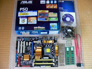 ASUS P5Q + CPU Core2Duo E7500(純正クーラ付き)＋4GBメモリーのセット 動作OK　 