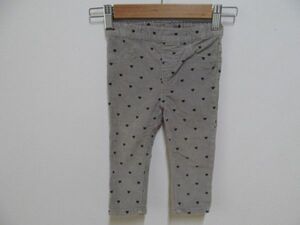 (43061)H＆M　エイチアンドエム　コーデュロイ　パンツ　ハート　グレー　80㎝　USED