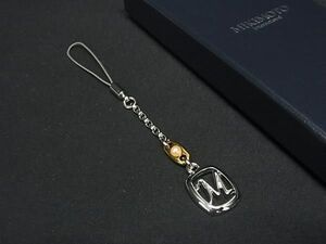 ■極美品■ MIKIMOTO ミキモト 本真珠 アコヤ真珠 パール 約3mm ストラップ キーホルダー シルバー系×ゴールド系 DF9318