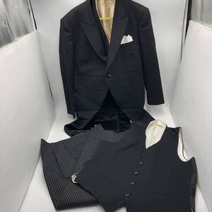 【中古】★Fashion Tailor★モーニングセット　ジャケット、ベスト（2枚）、パンツ　結婚式、式典用　レトロ