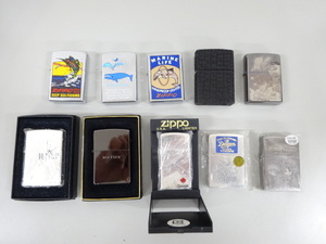 新品 未使用品 10点セット まとめて ZIPPO ジッポ カナダ マトリックス ルパン 押忍！番長 シルバー 銀 他 オイル ライター USA