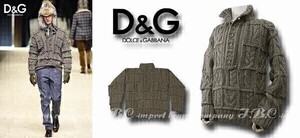 ★DOLCE&GABBANA★ドルガバ D&Gアルパカ混ウールニット★カーキS【本物保証】イタリアンカジュアル★芸能人御用達★ハイファッション★