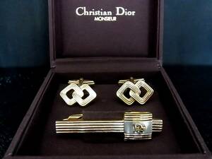 ◎№5192◎■美品■【Dior】ディオール【シルバー・ゴールド】■カフス＆ネクタイピン セット♪