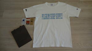 超美品 即完売品 別注 BEAMS/ビームス Champion × Pilgrim Surf+Supply / Short Sleeve Tee ホワイト サイズM レターパック370対応