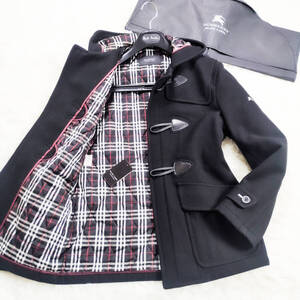 絶版極美品BURBERRY BLACKLABEL極暖ダッフルコート2wayジップアップレザートグルボタンL~Mノバチェック柄ブラレバーバリーブラックレーベル