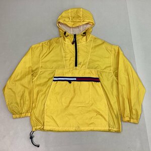 ■90s TOMMY HILFIGER トミーヒルフィガー ナイロン アノラックパーカー ヴィンテージ 古着 ブルガリア製 メンズ サイズXXL 黄色/0.3kg■