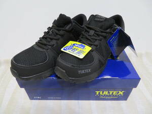 アイトス TULTEX超軽量樹脂先芯入安全靴 AZ-51649【110オールブラック・23.0ｃｍ】軽作業向けの品が、即決2250円★
