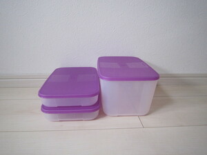 Tupperware タッパーウェア 3個 セット 保存容器 プラスチック 2.6L×1個 650ml×2個 2092F-1 4038A-2 4165B-4