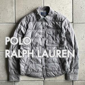 【POLO RALPH LAUREN ポロ ラルフローレン】キルティング ダウン シャツ ジャケット M グレー