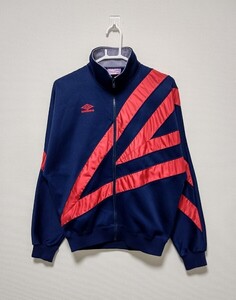 90s UMBRO 特大ロゴ 日本製 ジャージ Lサイズ トラックジャケット トラックトップサッカー アンブロ