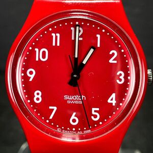 美品 SWATCH スウォッチ CHRRY-BERRY GR154 腕時計 アナログ クオーツ レッド文字盤 ラバーバンド 新品電池交換済み 動作確認済み