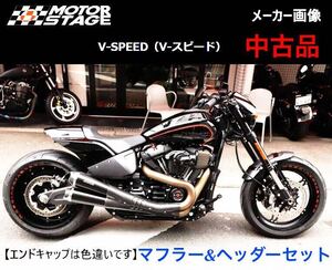 《HD584》MOTORSTAGE モーターステージ ハーレーダビッドソン FXDRS フルエキ マフラー V-SPEED 20160012 極上品