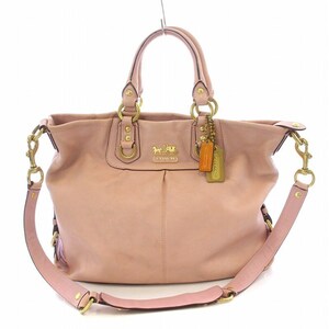 コーチ COACH マディソン ジュリアン ハンドバッグ ショルダー 2WAY ロゴ ゴールド金具 レザー ピンク 12935 /AQ ■GY17 レディース