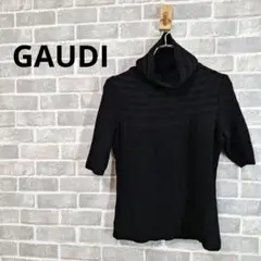 GAUDI　ニット　プルオーバー　ケーブル編み　タートルネック　毛100%