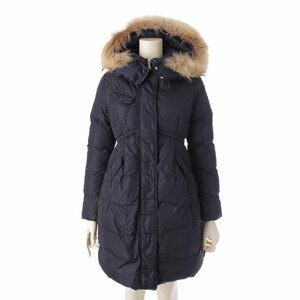 【モンクレール】Moncler　16年 キッズ PHALANGERE ファーフード ダウンコート アウター ネイビー 12anni 152cm 【中古】197738