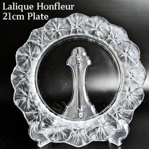 葉っぱのお皿★ラリック 平皿 オンフルール 21㎝ Honhleur フロスト lalique フランス アンティーク ガラス アールデコ ヴィンテージ