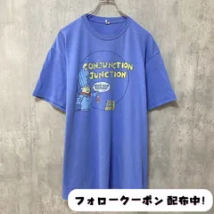 古着 used　半袖　プリントTシャツ　水色　ブルー　ロゴT　キャラクター　アメカジ　レトロ　デザイン　クルーネック　オーバーサイズ　ビッグシルエット　春夏服　メンズ　レディース