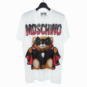 未使用品 モスキーノ MOSCHINO 20SS バッド テディベア プリント Tシャツ カットソー 半袖 XXS ホワイト 白 A0711 レディース