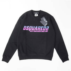 新品正規品 DSQUARED2 ディースクエアード S74GU0681 グラデーション ブランドロゴ スウェットシャツ プルオーバー ブラック S