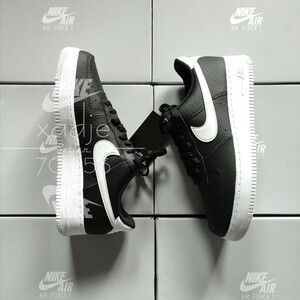 新品 正規品 NIKE ナイキ AIR FORCE1 LOW エアフォース1 ロー 07 黒 ブラック 白 26cm US8 レザー 箱付き