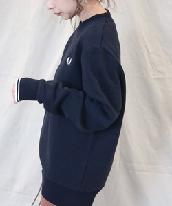 「FRED PERRY」 スウェットカットソー M ブラック レディース