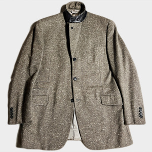 定価40万超! 90s HERMES カシミア ツイード ラペルド ジャケット ハンティング エルメス CASHMERE TWEED JACKET テーラード ITALY イタリア