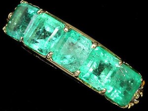 OL11887S【1円～】新品【RK宝石】≪Emerald≫ テリのある輝き!! 上質エメラルド 5石 総計2.38ct!! 極上ダイヤモンド K18 高級リング ダイヤ