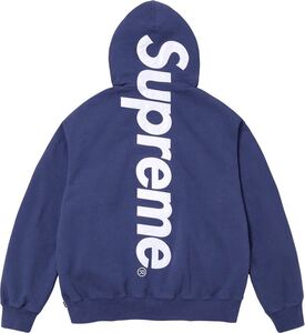 【新品未使用】 23AW 24 新品 SUPREME シュプリーム SATIN APPLIQUE HOODED SWEATSHIRT スウェット フーディー パーカー NAVY M ネイビー