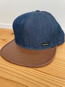 Supreme Denim Leather 5-panel cap シュプリーム キャップ デニム レザー