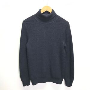 ジャケットのインナーにぴったり◎【UNIQLO】ユニクロ リブタートルネックセーター トップス ニット キレイめ 上品 ネイビー S /Y23161ii