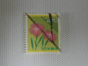 普通切手 1992- 平成切手 Ⅰ.1994年シリーズ (封書62円/80円時期) カワラナデシコ 270円切手 (発光印刷) 単片 使用済 ローラー印