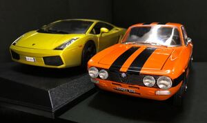 送料無料☆ 1/18 映画 ワイルドスピード 仕様風モディファイ CUSTOM・アルファロメオ 2000GTVとランボルギーニ ガヤルド Fast & Furious