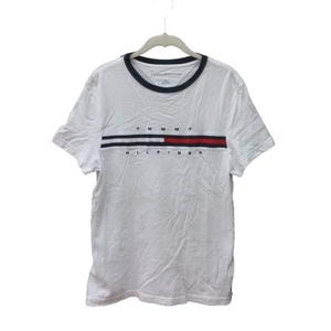 トミーヒルフィガー TOMMY HILFIGER Tシャツ カットソー クルーネック プリント 半袖 SP S 白 ホワイト 紺 ネイビー 赤 レッド メンズ