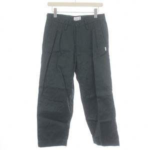 WTAPS TUCK 02 TROUSERS COTTON TWILL タック02トラウザーズコットンツイル テーパードパンツ スラックス X01 S 緑 211TQDT-PTM02