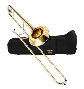 1円スタート 訳有 Eastar トロンボーン テナー B調 Trombone ゴールドラッカー ケース付 学生用 2層仕上げ ETB-330 ゴールド Y0923