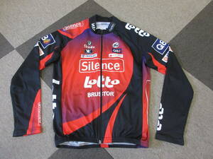 ITALY製 Lotto Silence サイクリングシャツ M フルジップ ジップアップ サイクルジャージ Q8 企業物 自転車 Brustor 長袖 ヴィンテージ