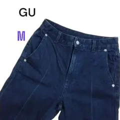 GU★デニムパンツ　ジーンズ　ストレートジーンズ　レディース　濃紺