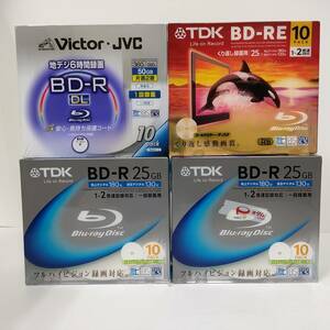 385【新品 未使用】BD-R/BD-RE 10packｘ4つ 5mmスリムケース入り 40枚 TDK Victor