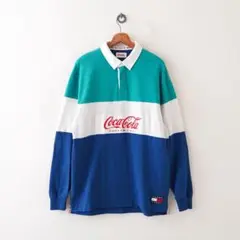 【即発】TOMMY JEANS　長袖ポロシャツ　XL　美品　コカコーラ　5025