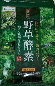 シードコムス　野草酵素 3ヵ月分　90カプセル （90粒）野菜酵素 やさい酵素　サプリメント　ダイエット