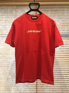 着用一度のみPASDEMER パドゥメ刺繍ロゴTシャツ赤金