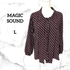 MAGIC SOUND マジックサウンド　長袖カットソー　柄服　長袖ブラウス　L