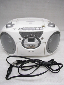 WINTECH ウインテック ポータブルCDラジオカセットレコーダー CDR-A3 ホワイト カセット不動 Z-B