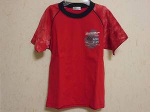 f23*45◆Rolly Idouse Tシャツ 130㎝ 胸囲61-67㎝ 赤 半袖 丸首 コットン/綿 定形外270円発送可◆未使用 長期保管品