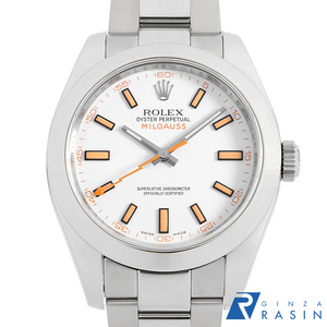 ロレックス ミルガウス 116400 ホワイト M番 中古 メンズ 腕時計　