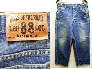 ◇即決[W34]サンプル級の鬼ヒゲ ビンテージ Lee×BOSS OF THE ROAD 70年代～80年代 USA製 アメリカ デニム ペインターパンツ■321