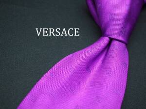 美品【VERSACE ヴェルサーチ】 C1411 パープル SILK ブランド ネクタイ 古着 良品